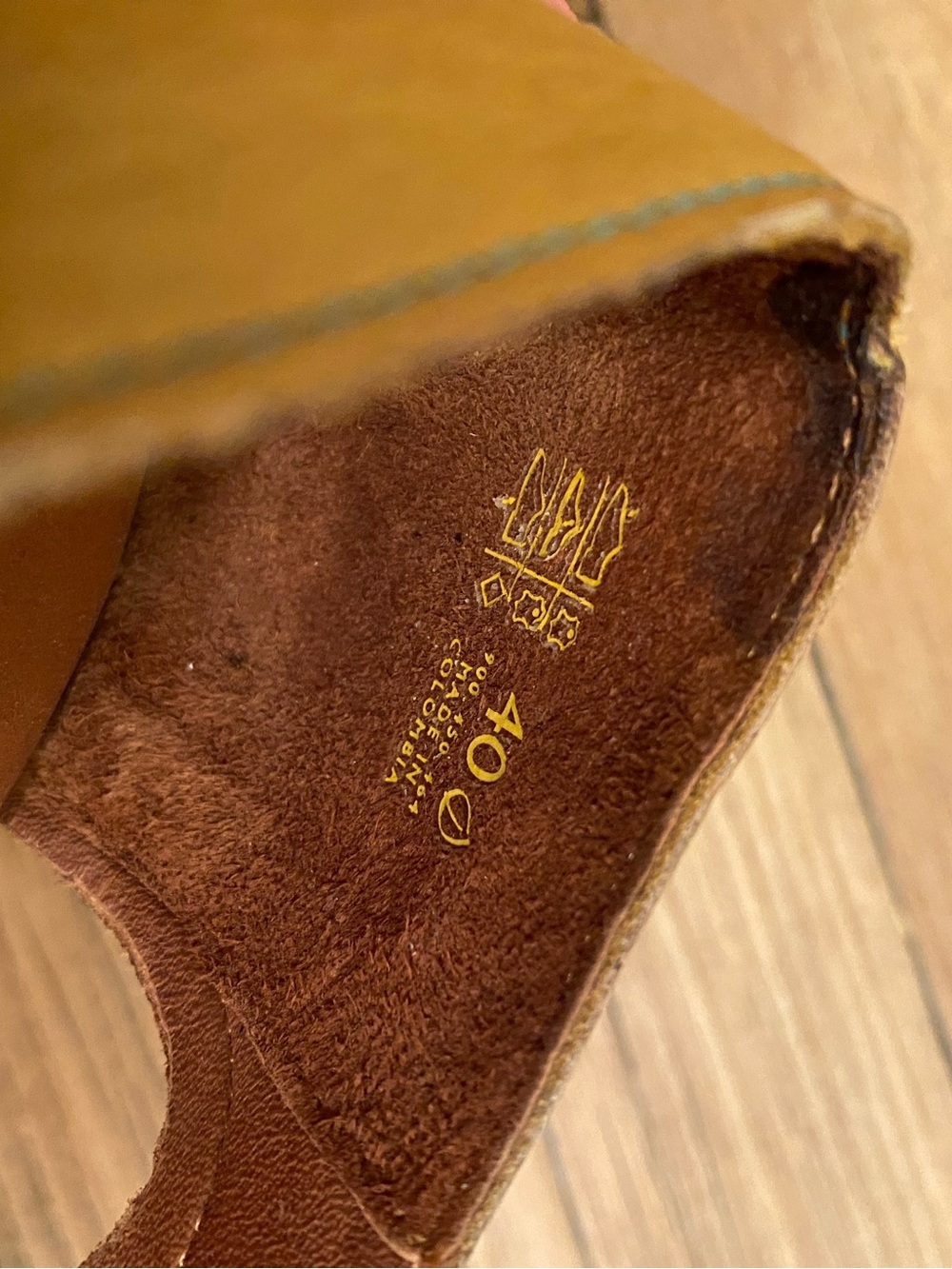 Women's Mustard Yellow Leather Peep-Toe Flats - Picture 4 of 4